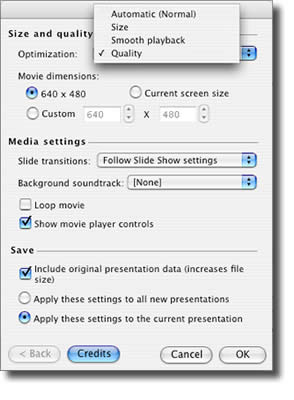 Powerpoint export settings imovie