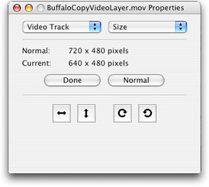 Quicktime adjust size